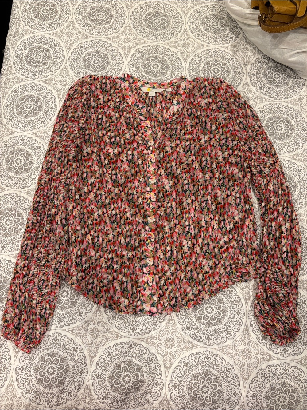 Boden Pink Multi Floral Button-Down Blouse